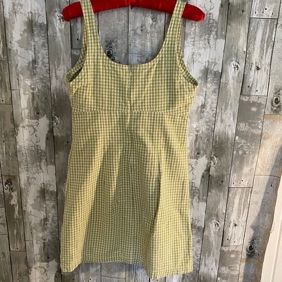 VTG Levi's green plaid denim sleeveless mini dress S - Picture 5 of 6